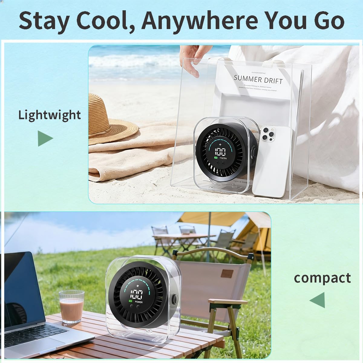 Zaardend compact fan offers precise airflow with 100-speed control.
