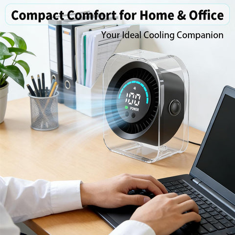 Zaardend portable desk fan, travel-friendly and easy to pack.