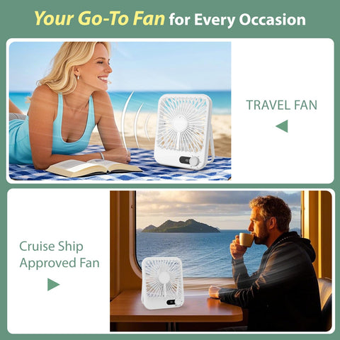 Zaardend two-pack cruise travel fans arranged together.