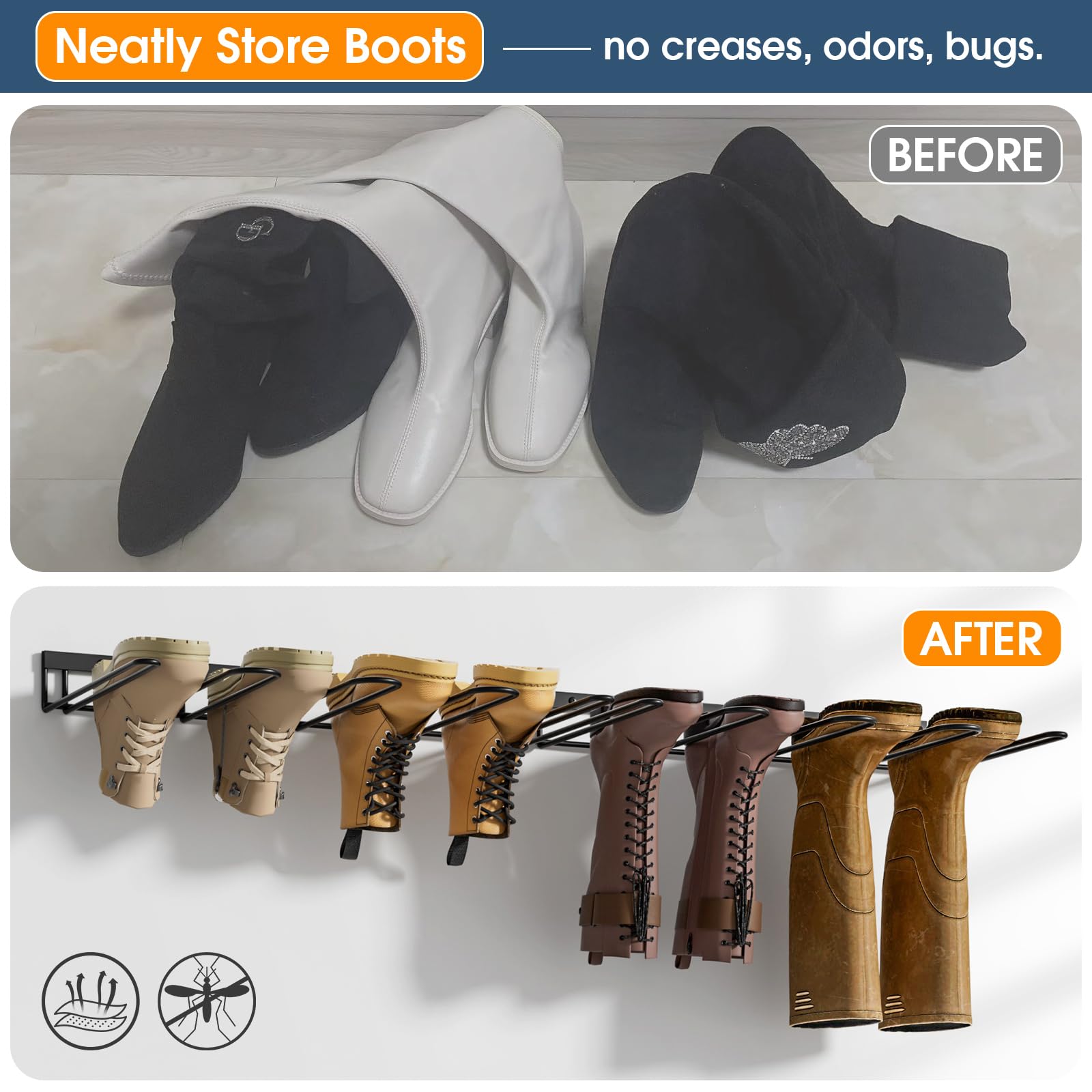 zacurter metal shoe rack installed in an entryway for organization