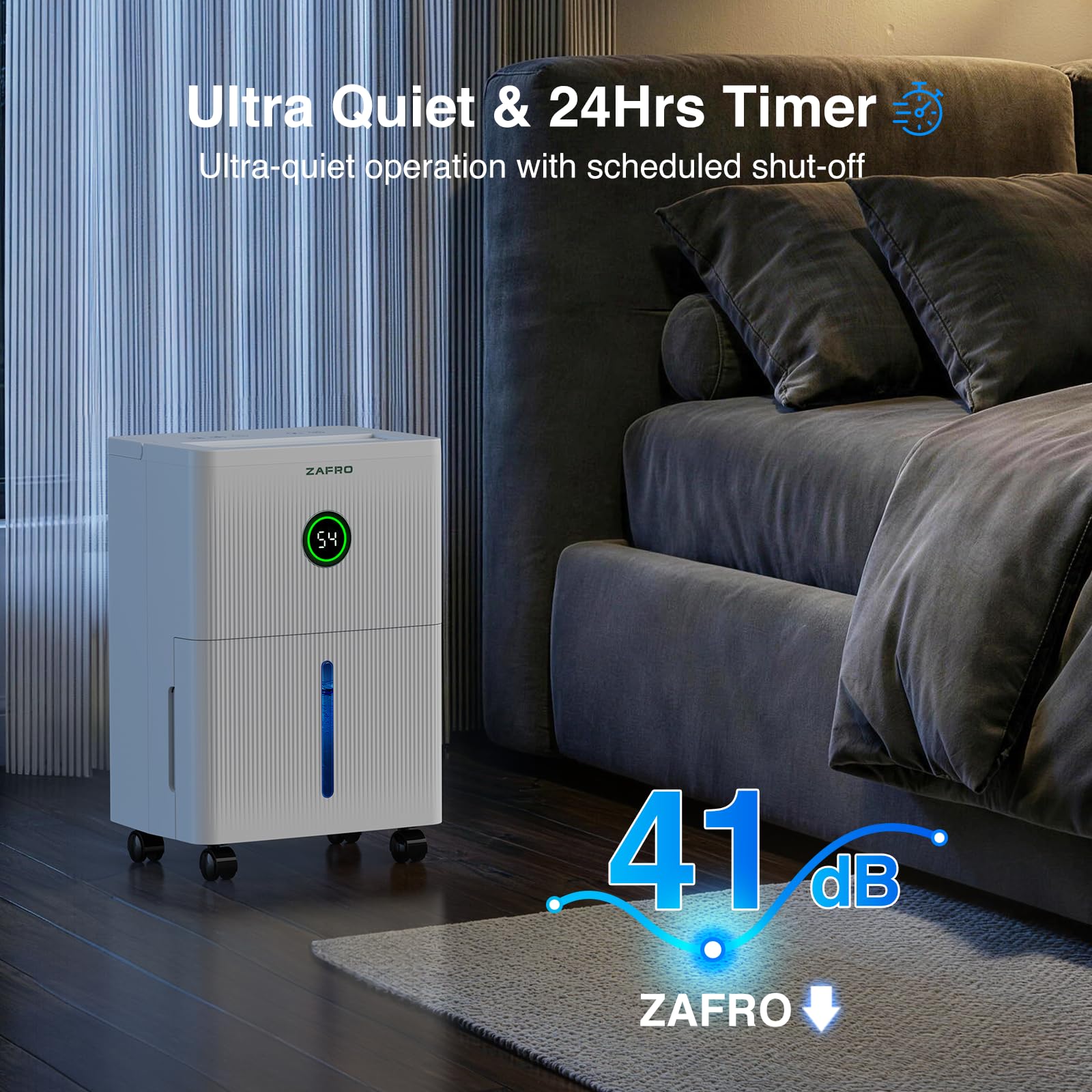 ZAFRO auto defrost technology prevents ice buildup for steady performance