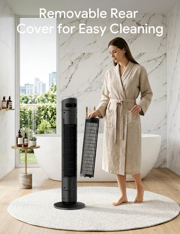 ZAFRO tower fan with child lock to protect settings