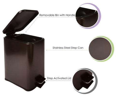 Zahari Home compact design trash can suitable for bathroom, kitchen, or office.