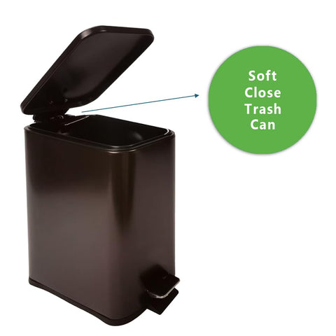 Zahari Home trash can with removable inner bucket for easy cleaning and liner changes.