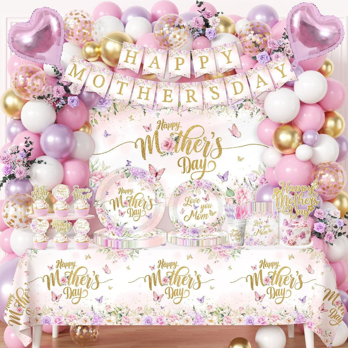 ZAIBOQU Mother's Day arch balloon display enhances party entrance