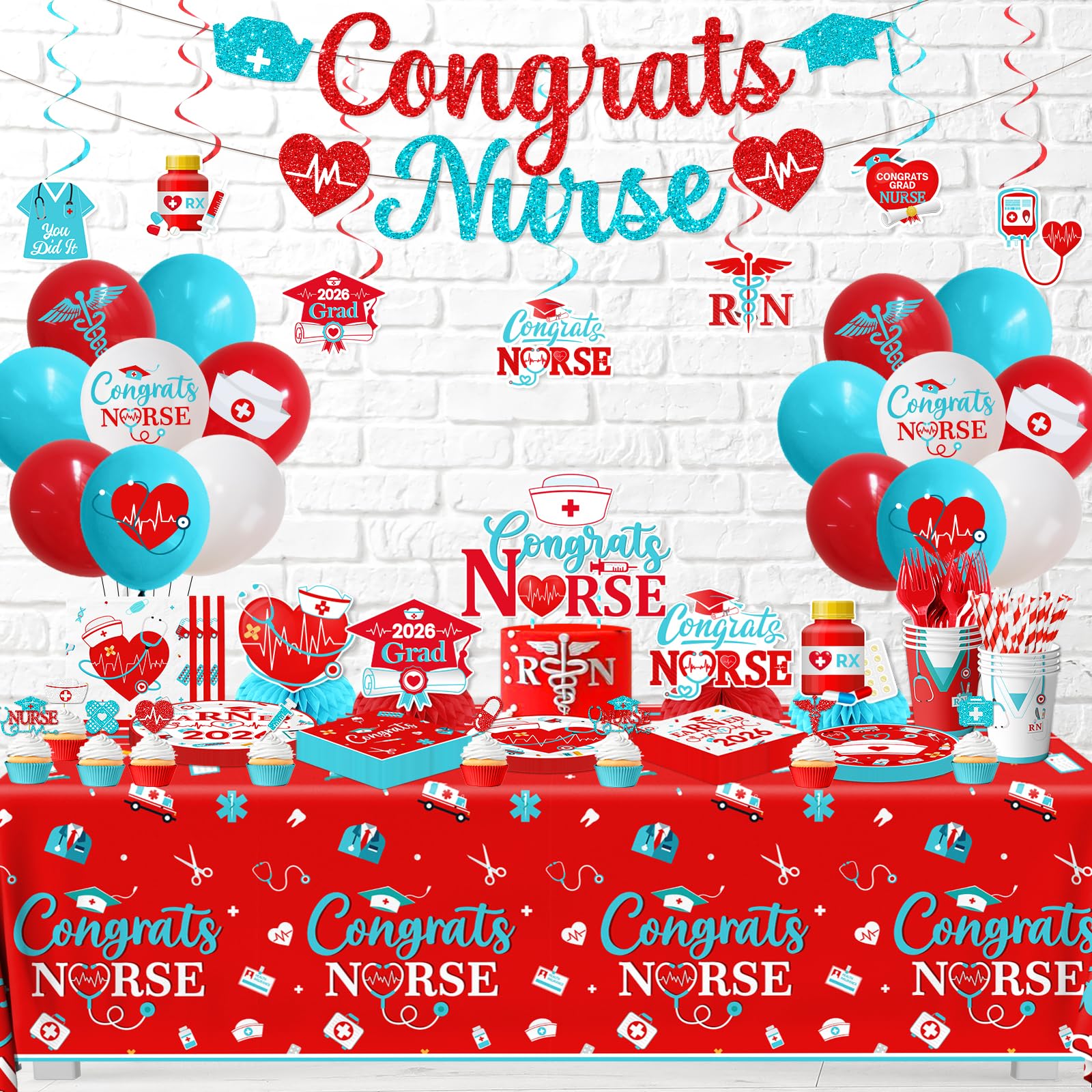 ZAIBOQU nurse graduation cupcake toppers, fun decorative toppers for treats.