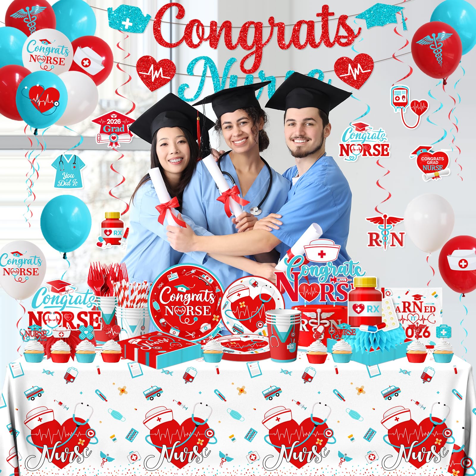 ZAIBOQU nurse graduation napkins 24pc for quick cleanup.