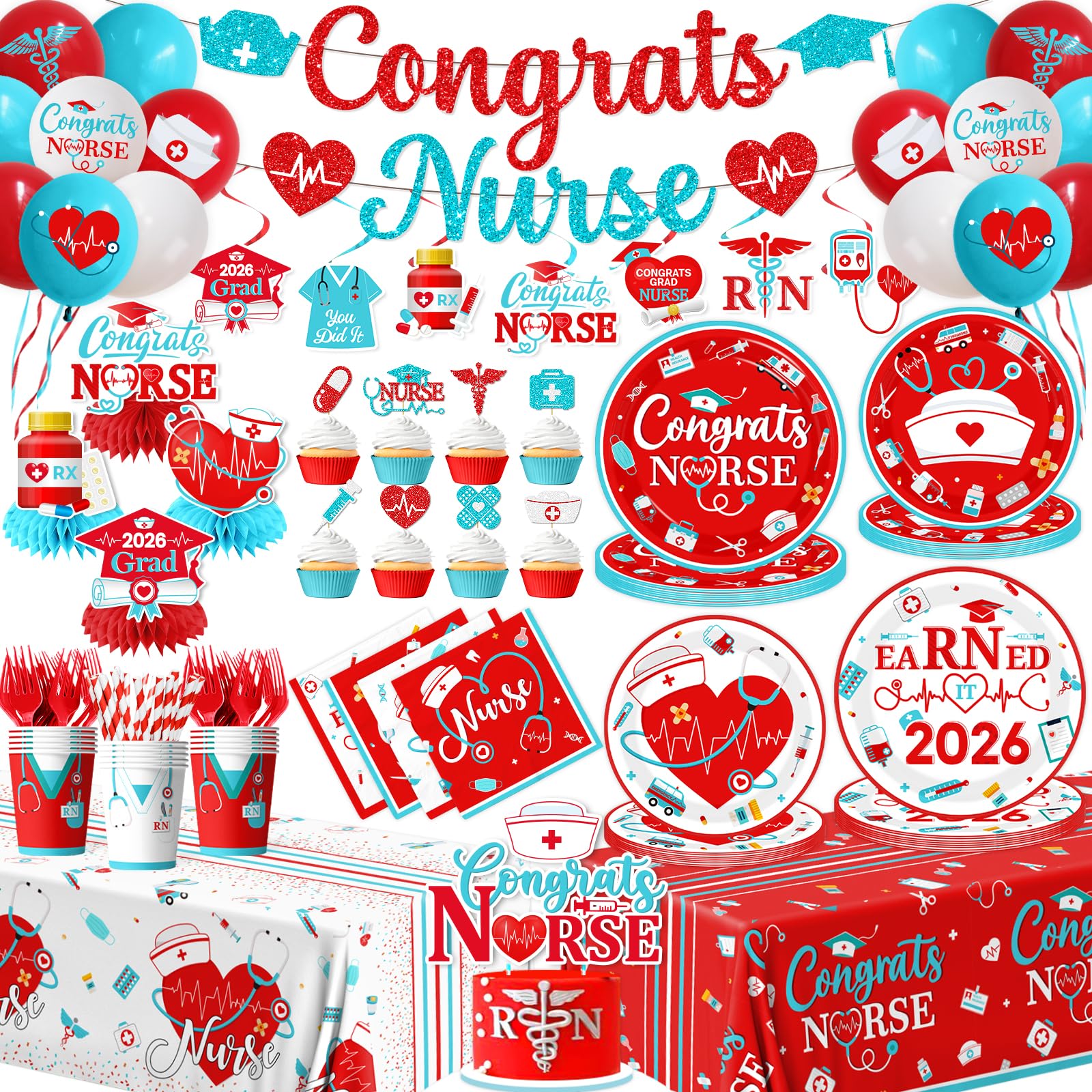 ZAIBOQU nurse graduation tableware plates 24pc for easy serving.