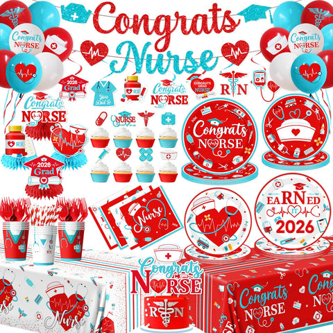 ZAIBOQU nurse graduation tableware plates 24pc for easy serving.