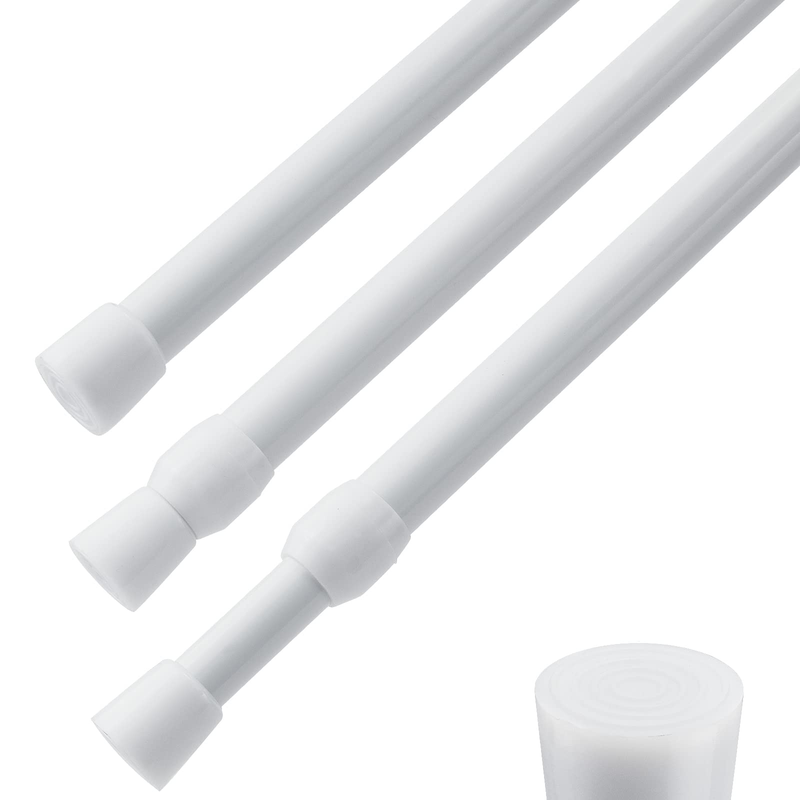 ZAIKEHHA spring tension rod extended for adjustable window coverage.