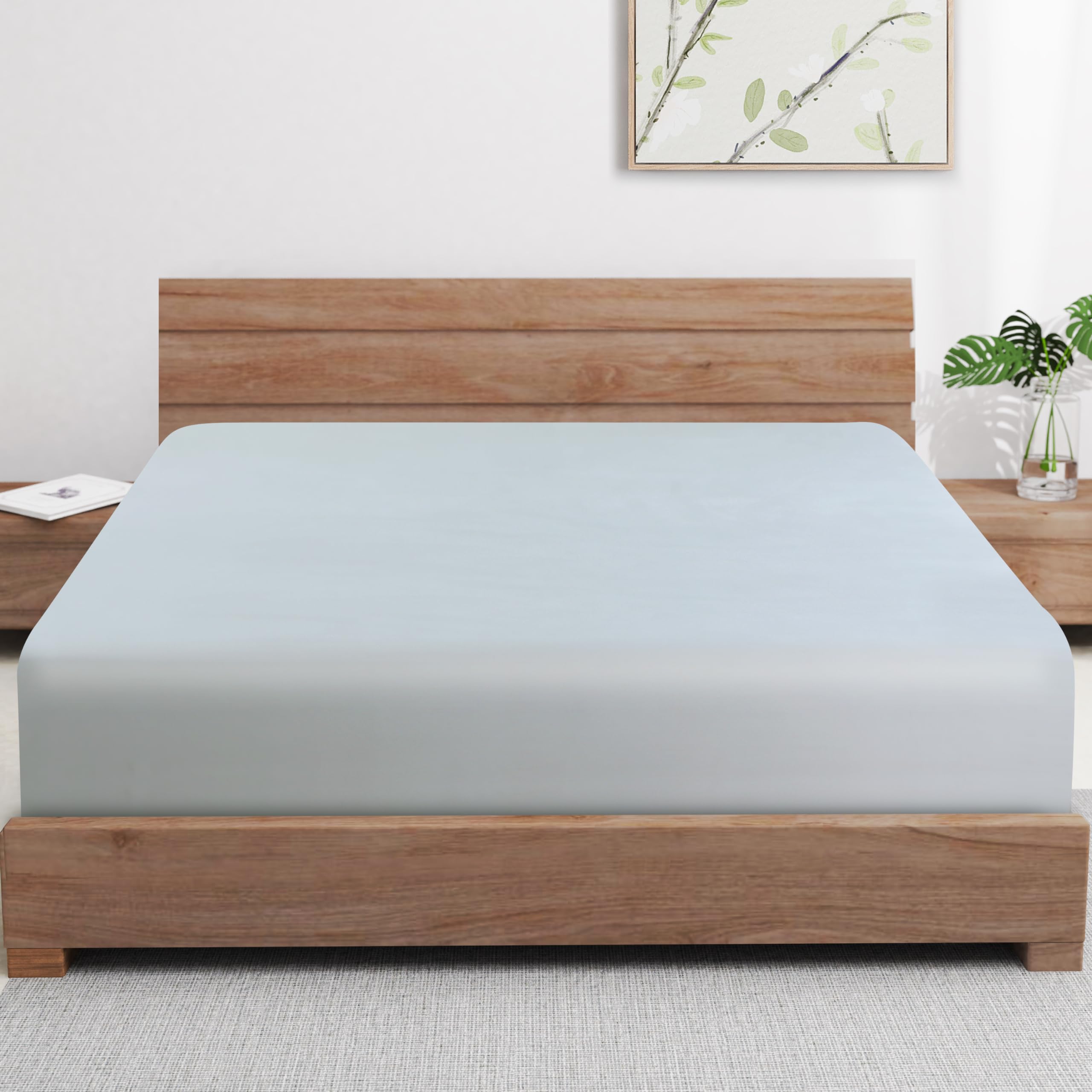 Zaizaihome bamboo viscose cooling fitted sheet king size offers silky softness and breathable comfort