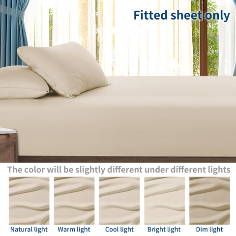Zaizaihome king size sheet measures 78 by 80 inches in beige.