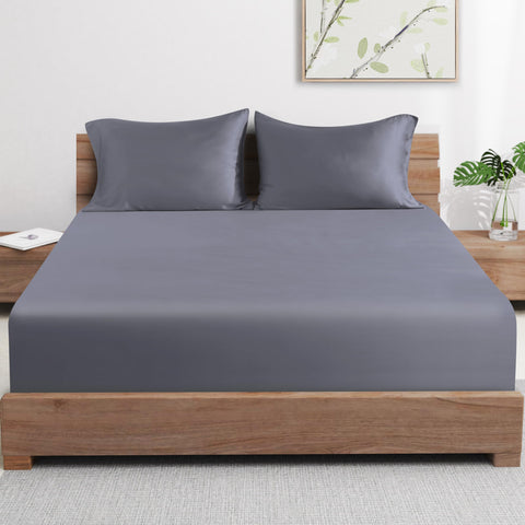 Zaizaihome queen-size dark grey sheet set adds modern mood and comfort