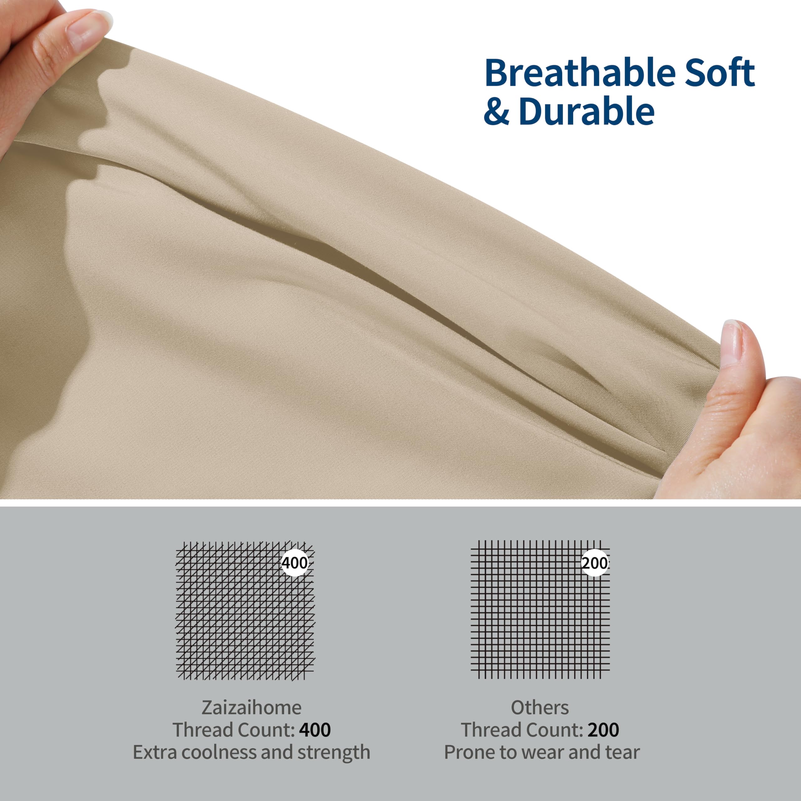 Zaizaihome twill weave fabric delivers smoother feel and cooler nights.