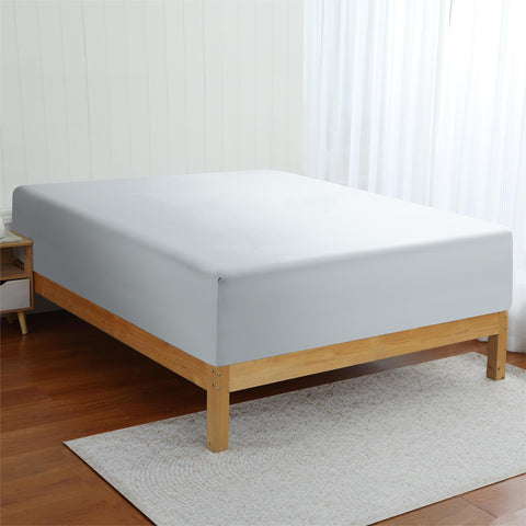 Zaizaihome king-size gray bamboo sheet laid on mattress shows precise fit