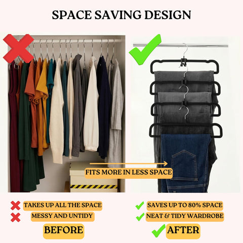 ZAKUTO closet setup with hangers and hooks for complete organization.
