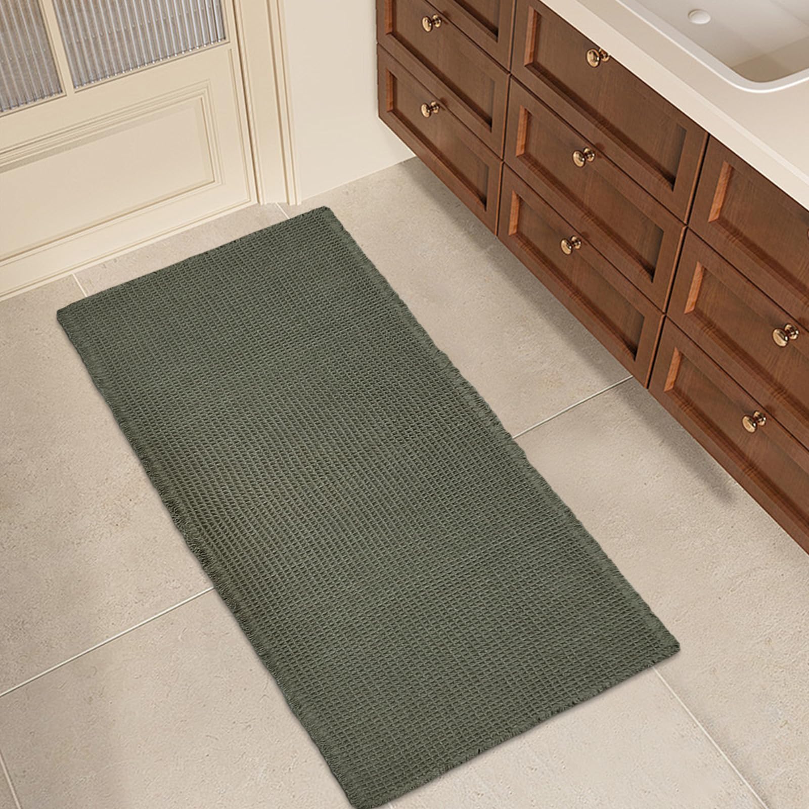 ZALL waffle bath mat ideal for daily routines and quick drying near sinks