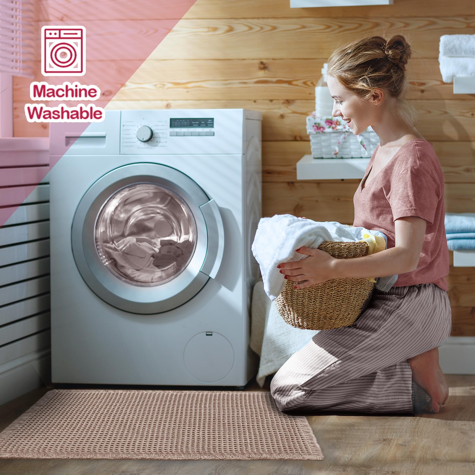 ZALL machine-washable bath mat easy to refresh with cold water.