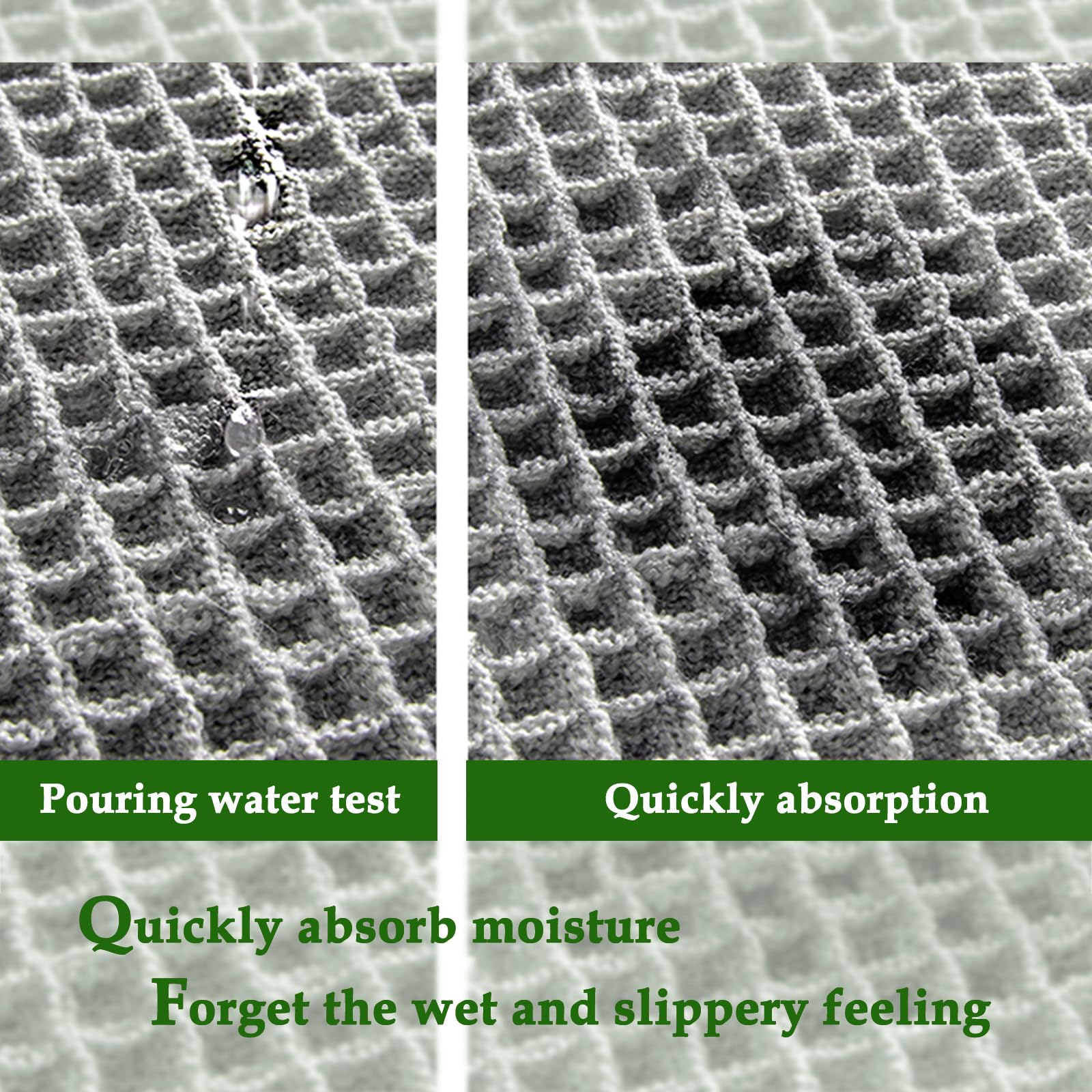 ZALL plush three-dimensional waffle surface offers soft comfort under feet.