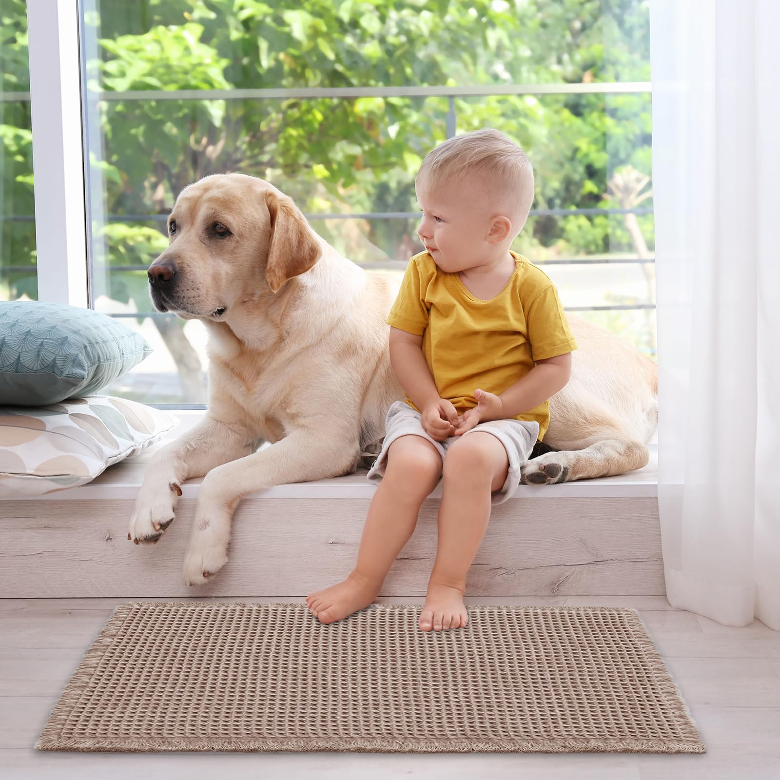 ZALL Tan Waffle Bath Mat soft three-dimensional waffle texture underfoot