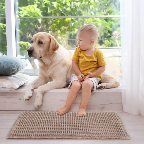 ZALL Tan Waffle Bath Mat soft three-dimensional waffle texture underfoot