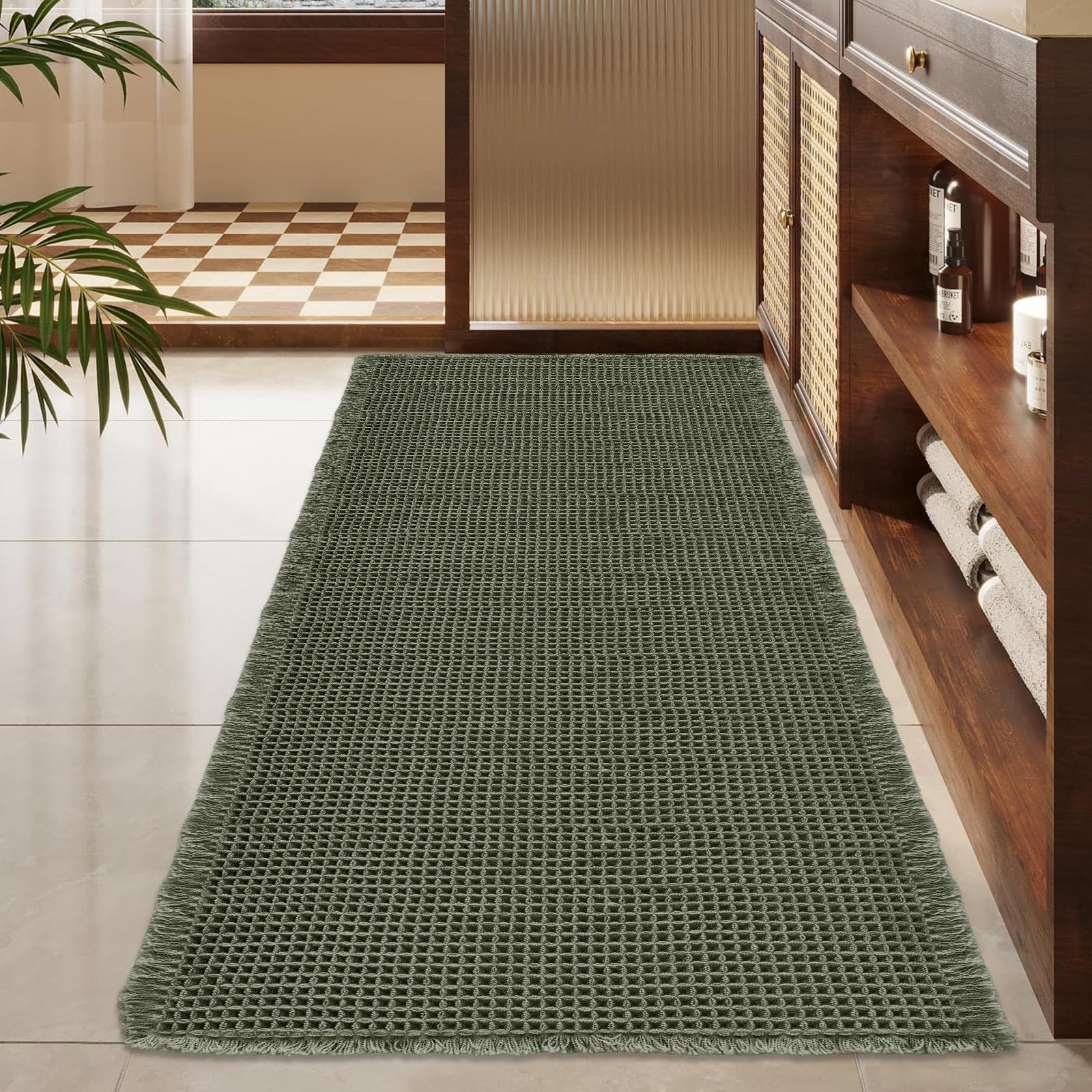 ZALL mat with non-slip backing offers safer footing after showers