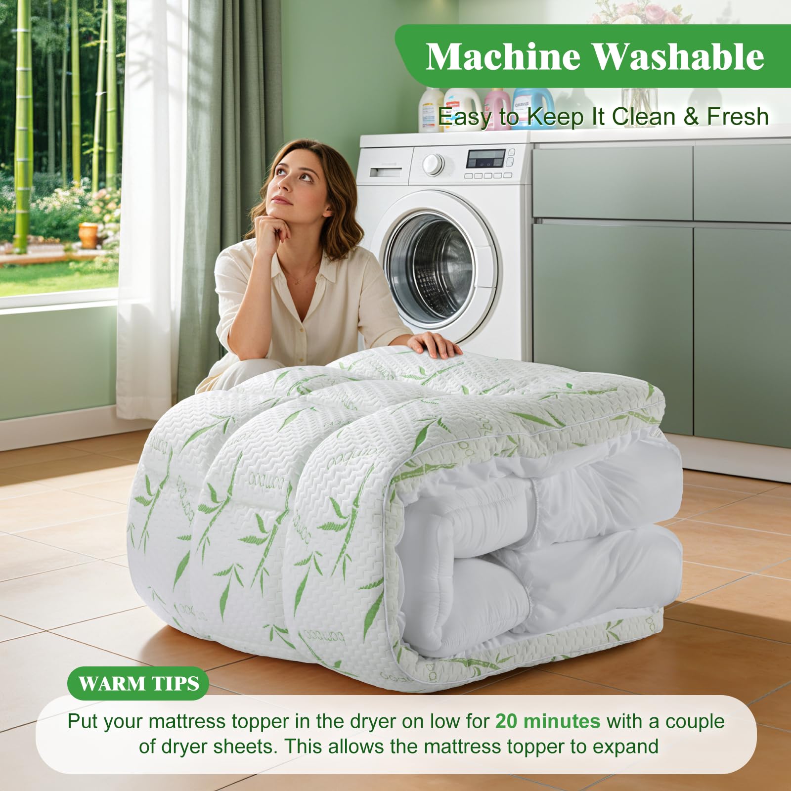 Zalmureta topper is easy to care for with cold-cycle washing