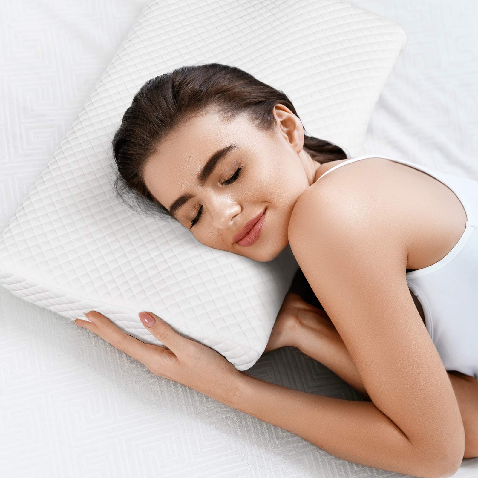 ZAMAT ergonomic neck-support design supports neutral alignment during sleep.