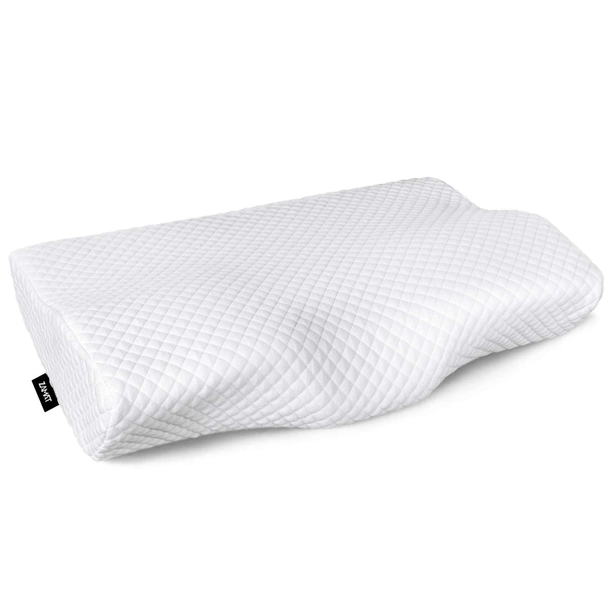 ZAMAT memory-foam pillow with cervical design supports neck alignment for restful sleep.