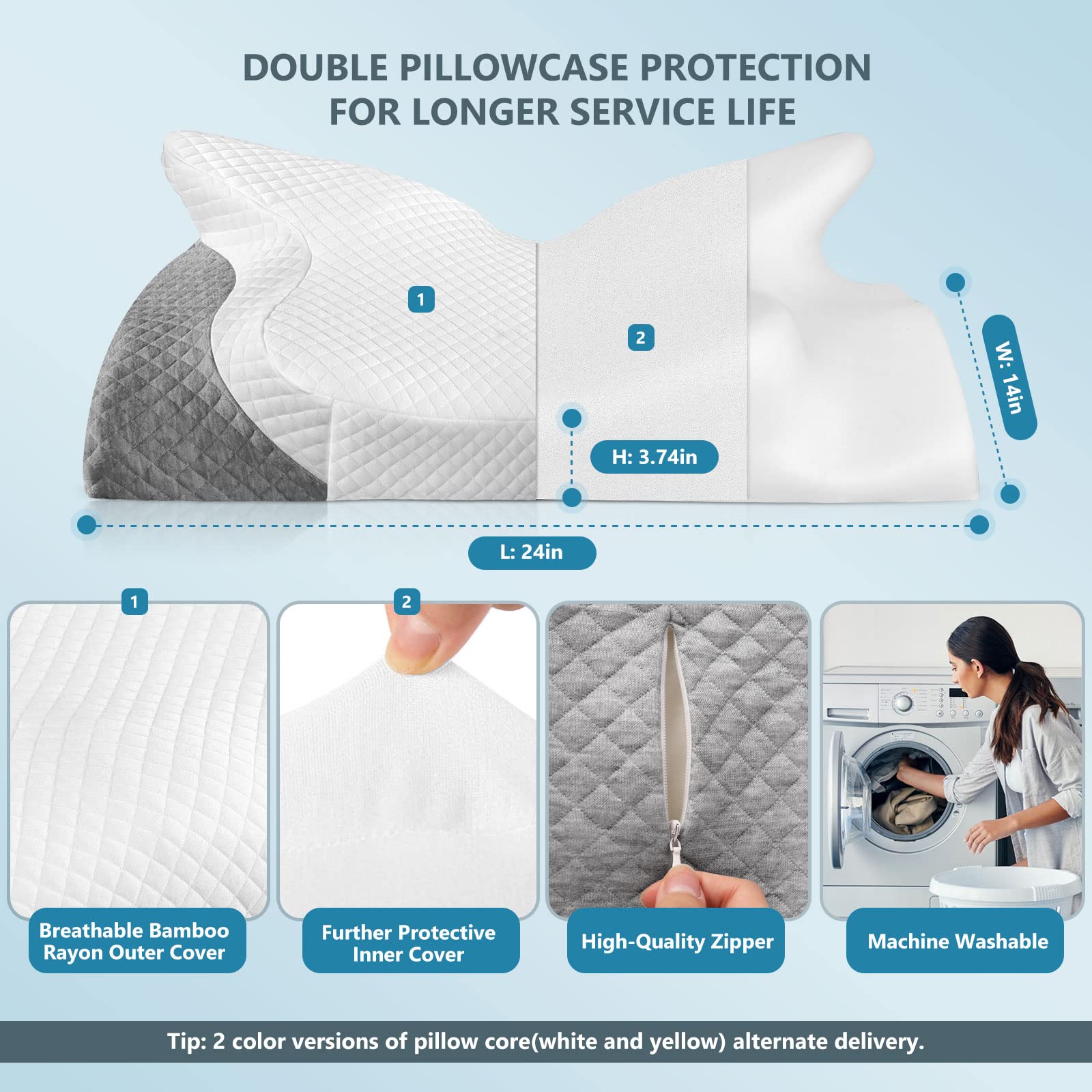 ZAMAT user sleeping with pillow in side-sleep position.