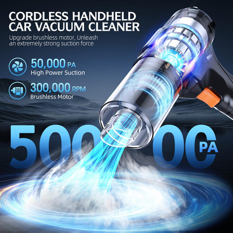 ZARIMI vacuum motor detail highlights 50,000Pa power for tough debris