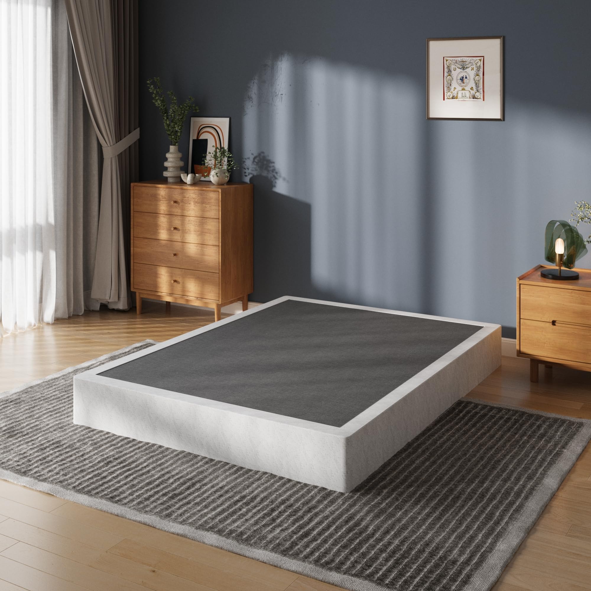 ZASHONT 9-inch queen box spring assembly view for quick setup and sturdy mattress support.