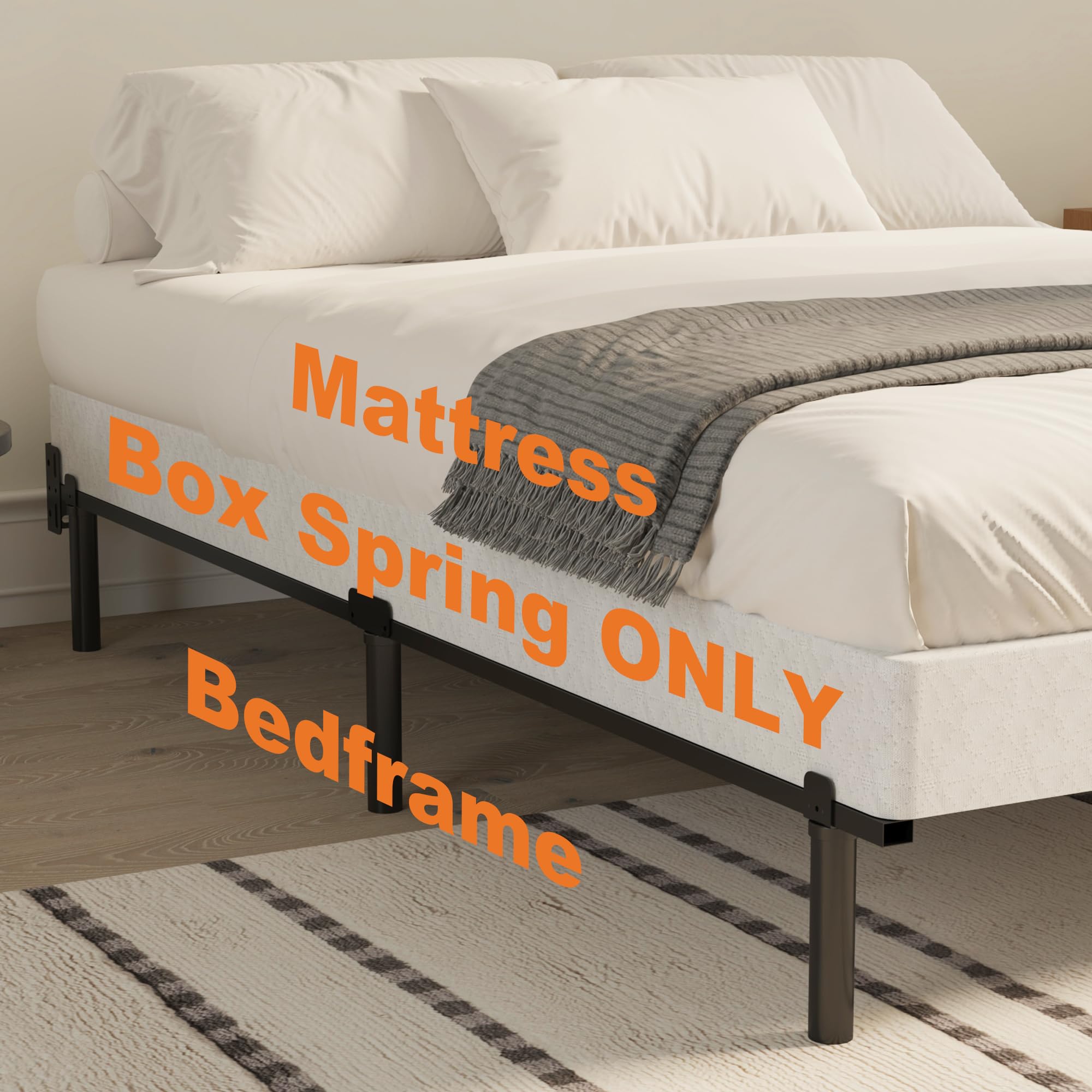 ZASHONT box spring non-slip design keeps mattress in place.