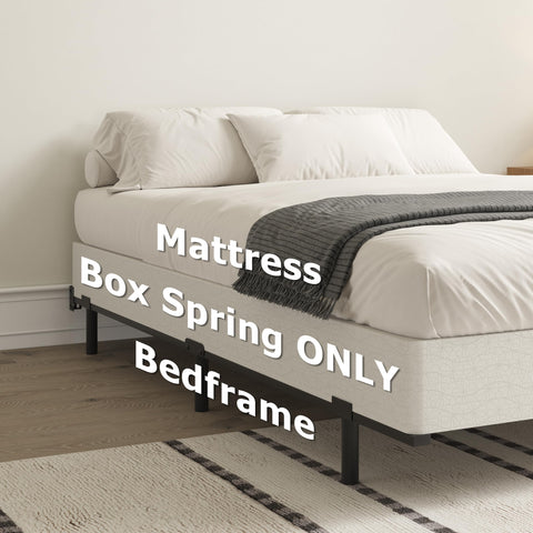 ZASHONT fabric-covered queen box spring illustrating removable cover for easy cleaning.