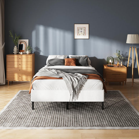 ZASHONT heavy-duty steel frame provides durable mattress foundation for queen beds.