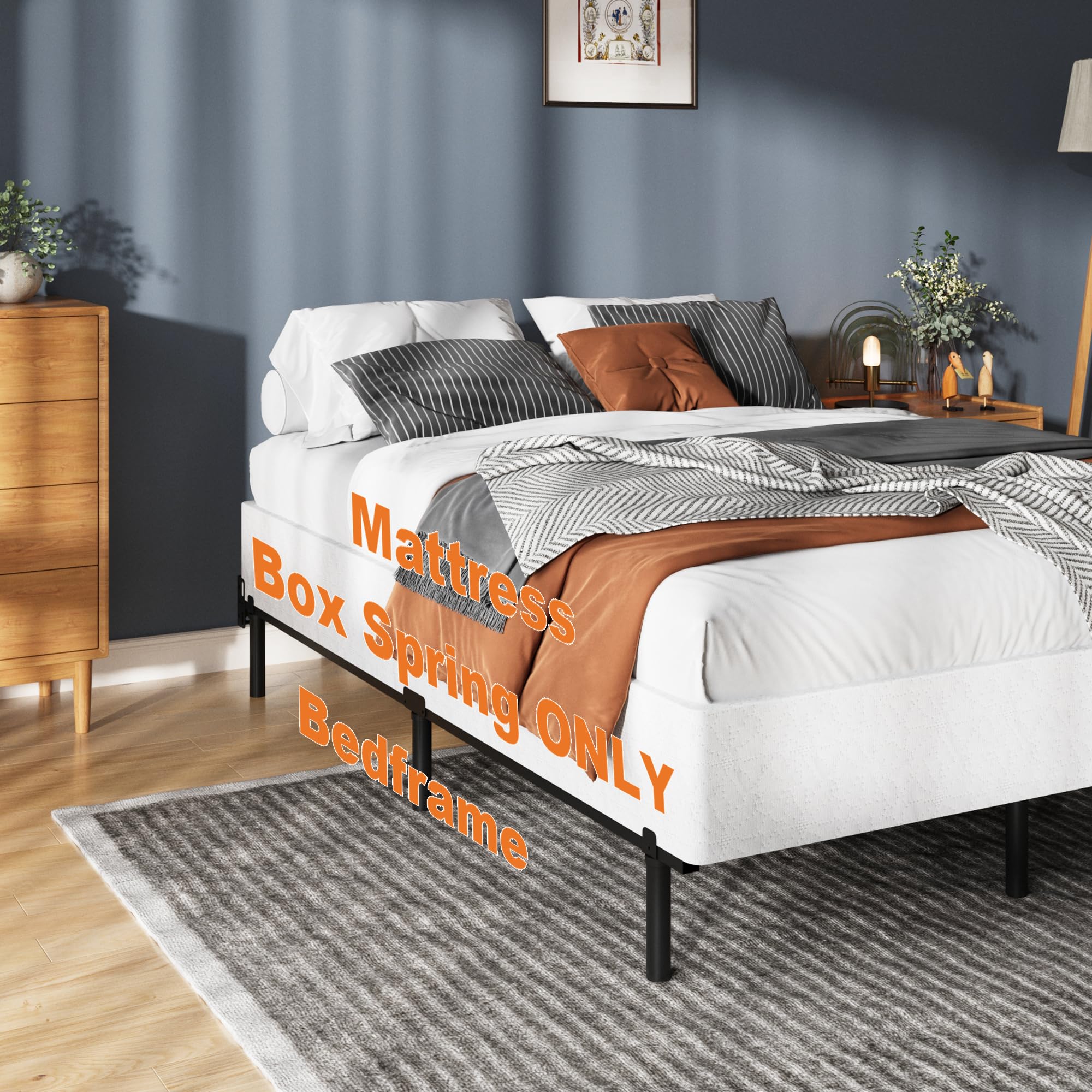 ZASHONT noise-free queen box spring minimizes squeaks for a calmer sleep.