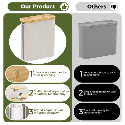 ZATOCL 42L basket with non-slip pads stabilizing on bathroom floor.