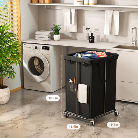 ZATOCL laundry hamper with removable bag for simple transfer of dirty clothes.
