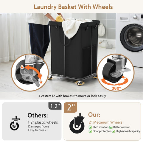 ZATOCL metal frame supports 66 lbs for sturdy laundry storage.