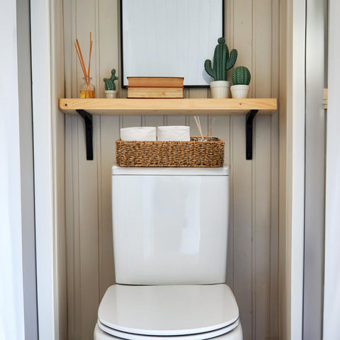 ZAVOOS countertop organizer basket adds natural style to kitchen or bathroom.
