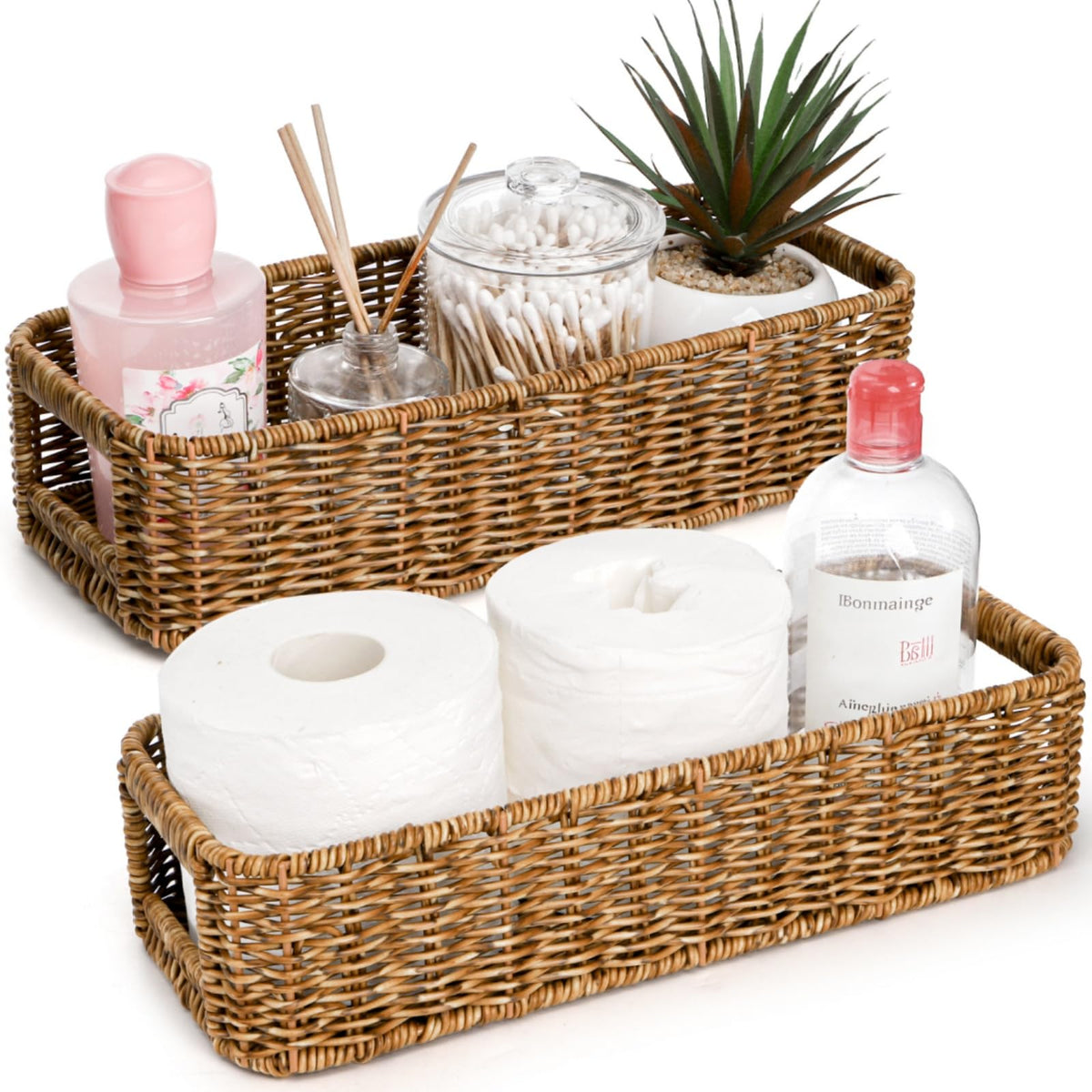 ZAVOOS toilet tank basket 2pack keeps bathroom essentials organized and within reach.
