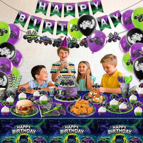 ZBYQDHO Monster Truck 9-inch plates provide sturdy meal service.