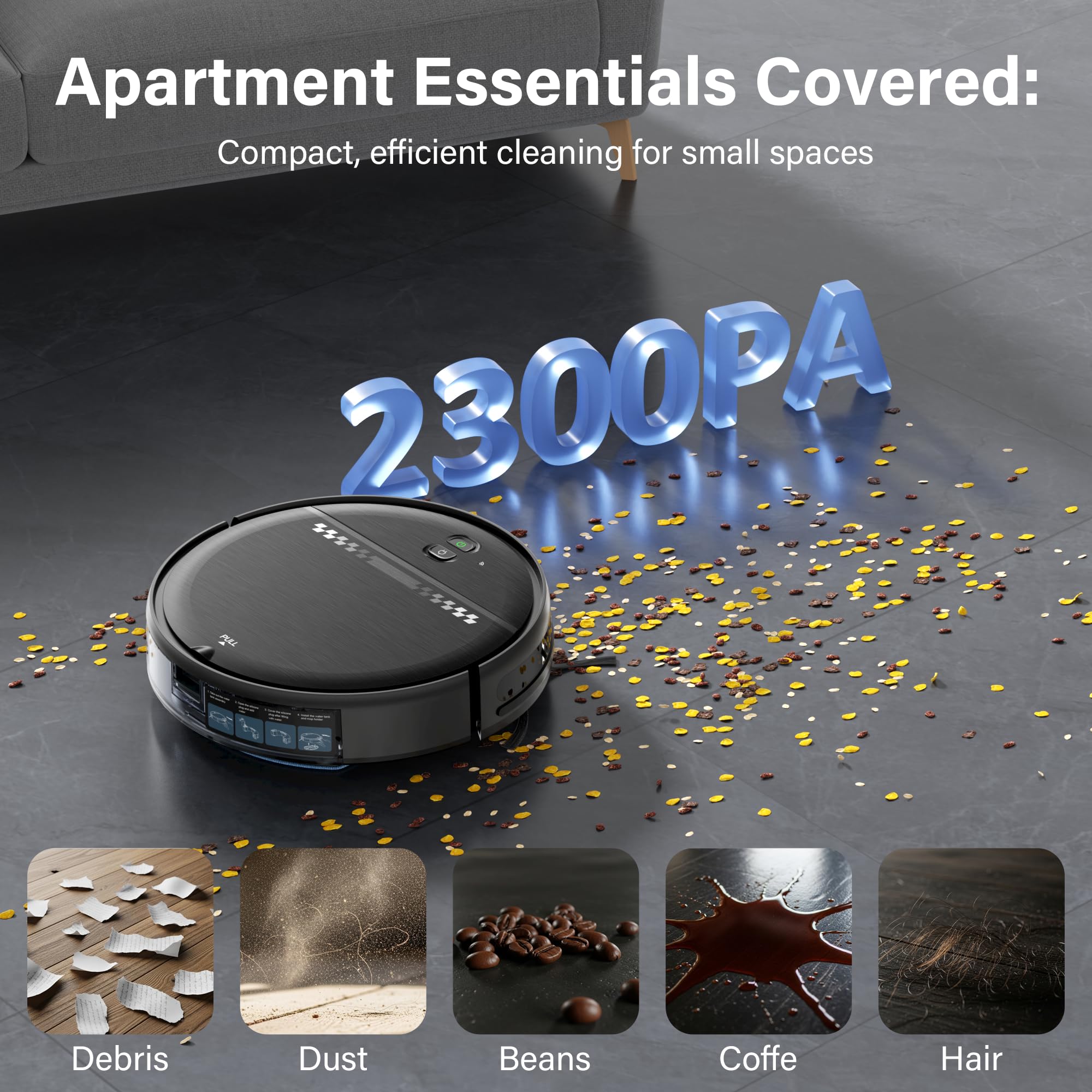 ZC WAS edge-cleaning mode reaches corners and along baseboards.