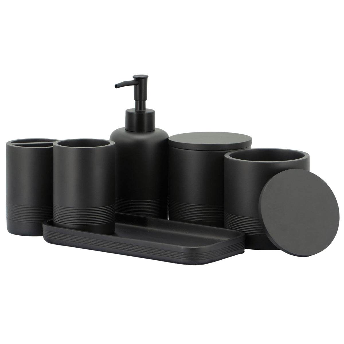 ZCCZ black matte soap dispenser with rust-resistant pump for bath