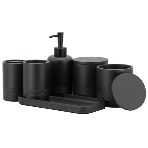 ZCCZ black matte soap dispenser with rust-resistant pump for bath