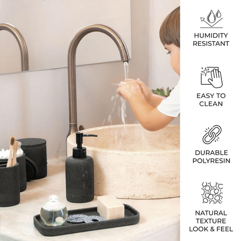 ZCCZ Black Stone apothecary jar two adds symmetry and extra storage