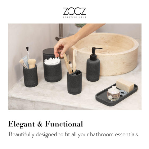 ZCCZ Black Stone toothbrush holder organizes brushes with a durable, compact design