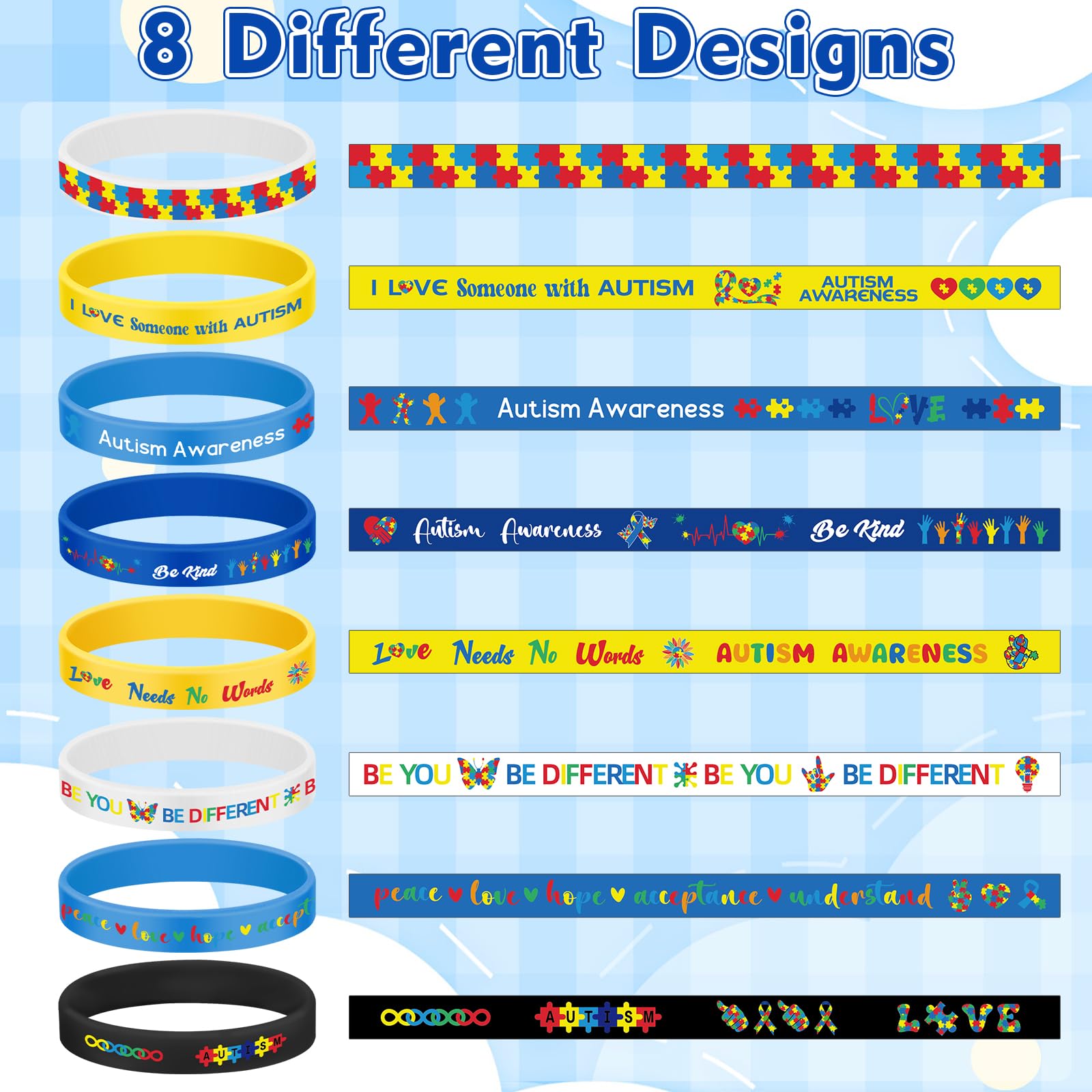 ZCPTZ autism awareness wristbands ideal for charity events and gifts.