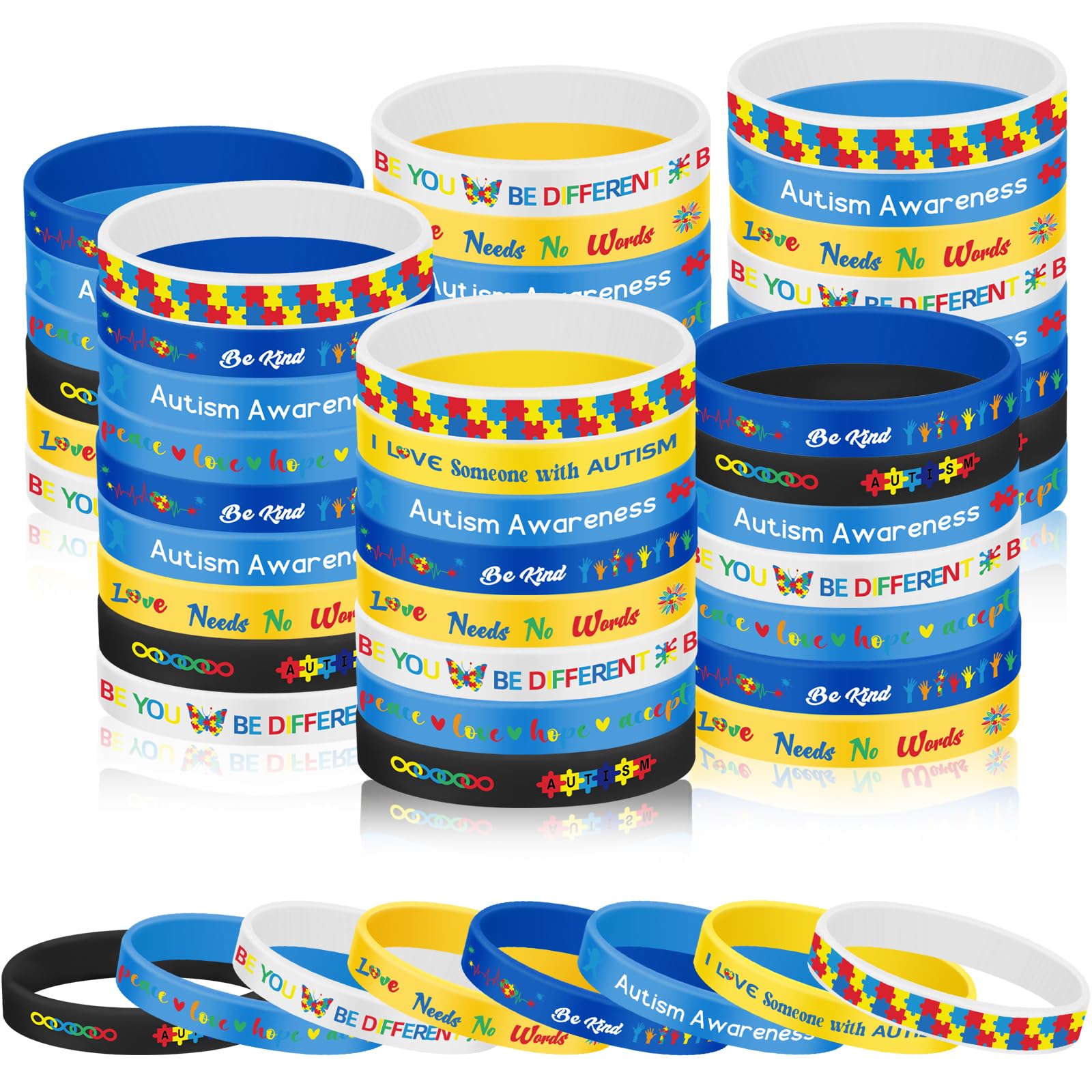 ZCPTZ autism bracelet with puzzle design for awareness events.