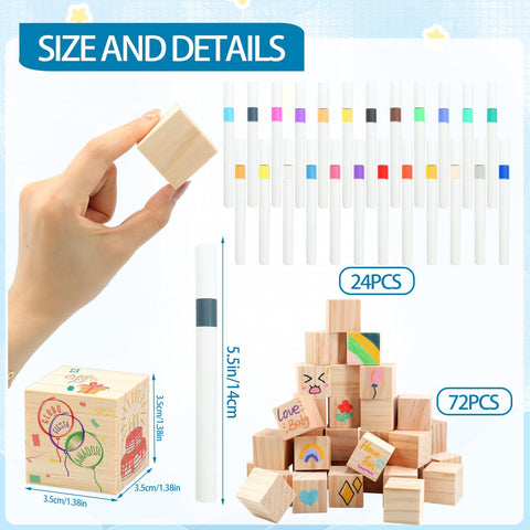 ZCPTZ colored pens package enables vivid, quick-dry drawings on blocks.
